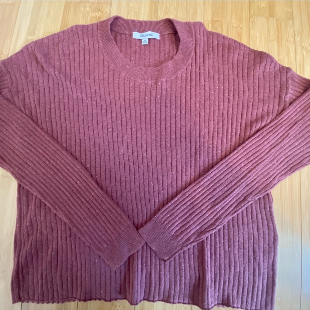 Madewell Ribbed Knit Sweater in Rust Like New XS - Picture 2 of 4